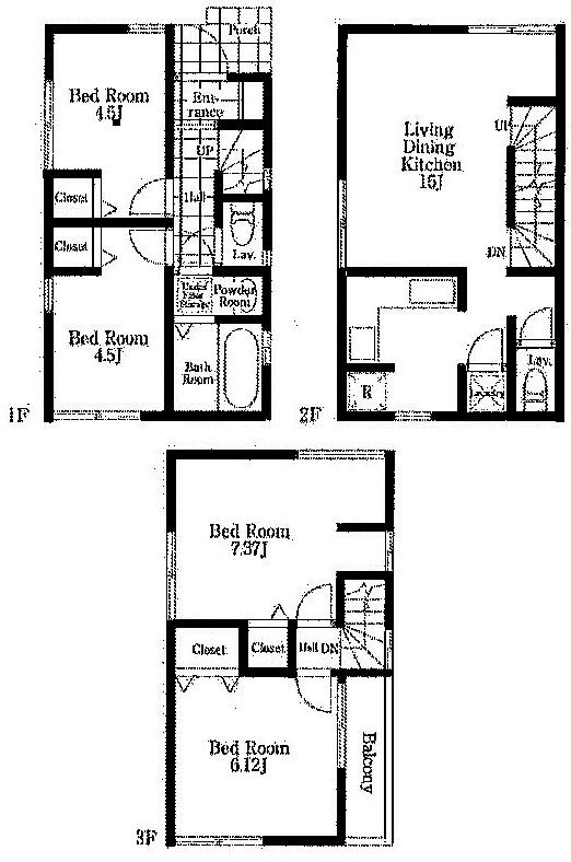 Floor plan. (1), Price 31,800,000 yen, 4LDK, Land area 63.91 sq m , Building area 84.87 sq m