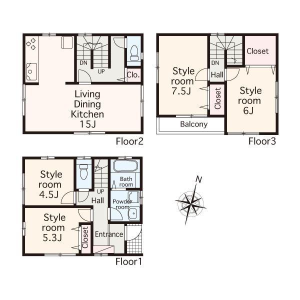 Floor plan. 32,800,000 yen, 2LDK+2S, Land area 80.35 sq m , Building area 97.2 sq m