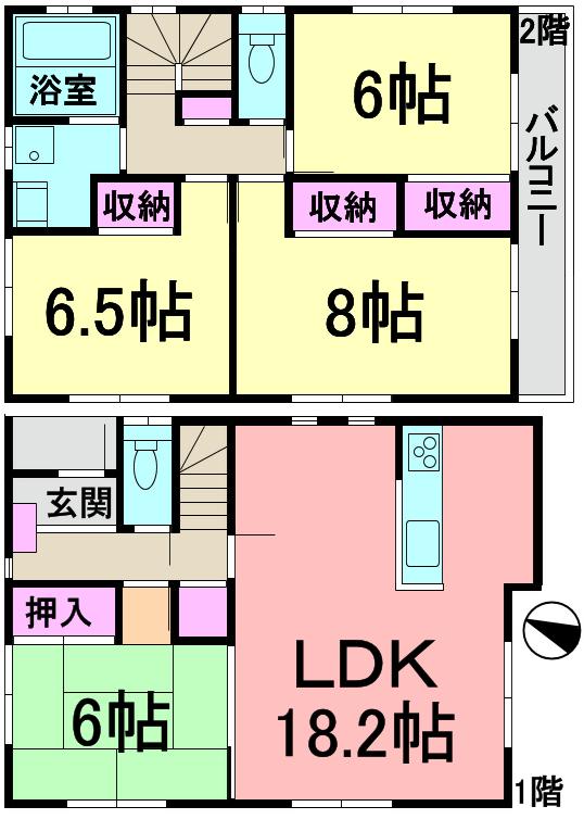 Floor plan. (D Building), Price 45,800,000 yen, 4LDK, Land area 108.98 sq m , Building area 103.92 sq m