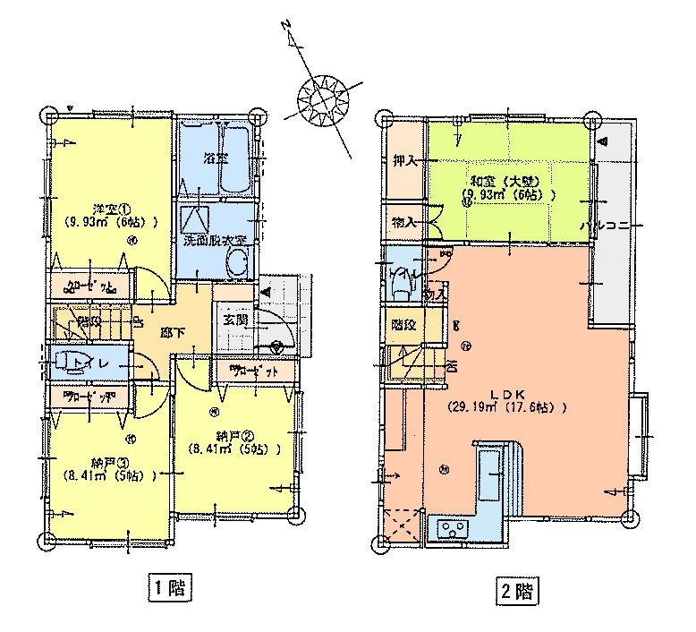 Floor plan. 37,800,000 yen, 4LDK, Land area 91.23 sq m , Building area 90.39 sq m