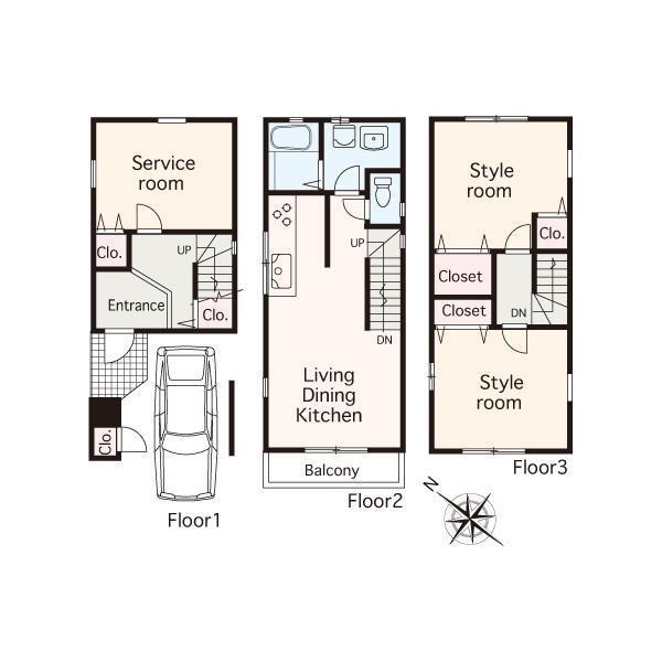 Floor plan. 25,800,000 yen, 3LDK, Land area 46.6 sq m , Building area 83.39 sq m