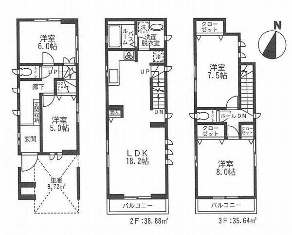 Floor plan. (F Building), Price 40,900,000 yen, 4LDK, Land area 65.03 sq m , Building area 115.83 sq m