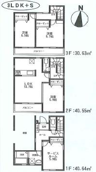 Floor plan. (Building 2), Price 36,800,000 yen, 3LDK+S, Land area 55.16 sq m , Building area 111.82 sq m