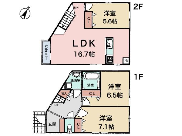 Floor plan. 27,800,000 yen, 3LDK, Land area 104.39 sq m , Is a floor plan with a building area of 82.5 sq m room.