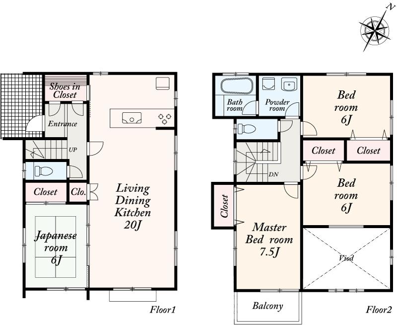 Building plan example / Building price 14 million yen, Building area 106.82 sq m