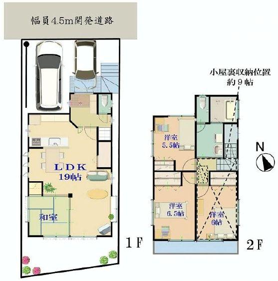 Floor plan. 39,800,000 yen, 4LDK, Land area 105.37 sq m , Building area 96.46 sq m
