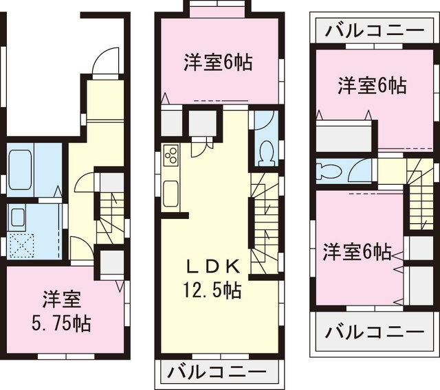 Floor plan. 34,800,000 yen, 4LDK, Land area 50.17 sq m , Building area 94.39 sq m