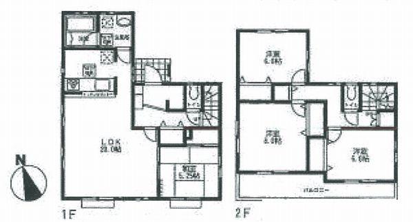 Floor plan. (1 Building), Price 57,800,000 yen, 4LDK, Land area 175.11 sq m , Building area 110.54 sq m