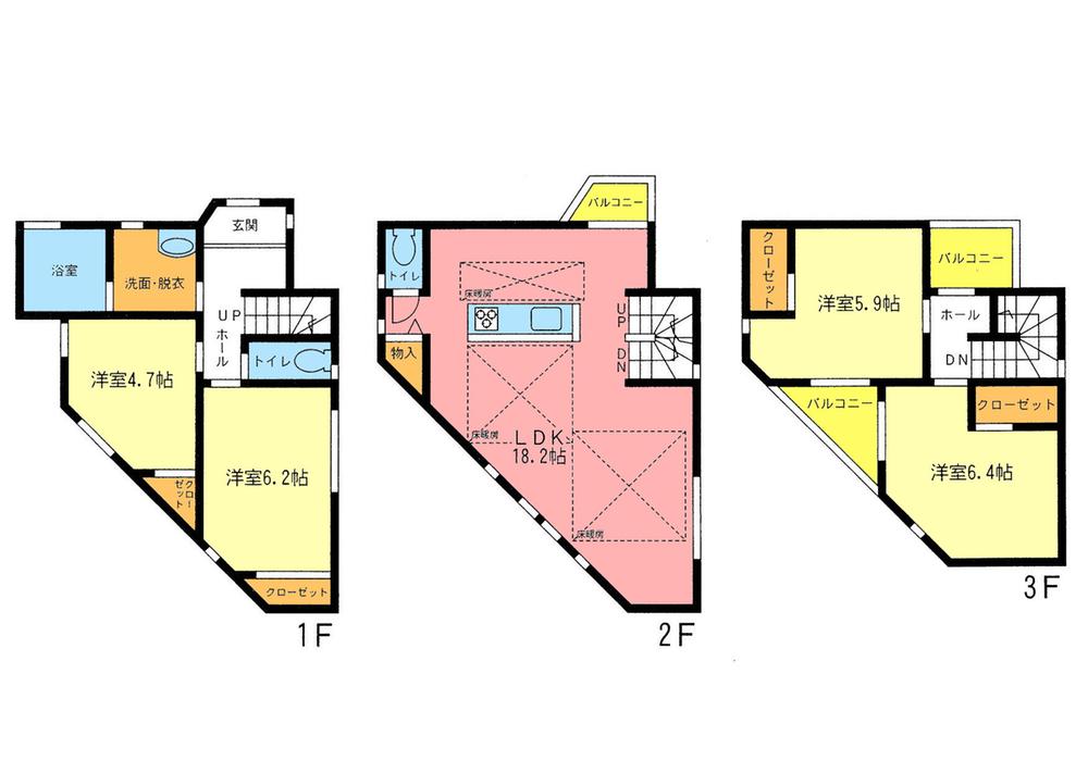 Floor plan. (5), Price 37,950,000 yen, 4LDK, Land area 83.89 sq m , Building area 99.29 sq m