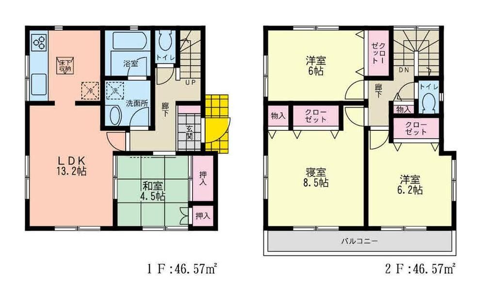 Floor plan. 41,800,000 yen, 4LDK, Land area 109 sq m , Building area 93.14 sq m