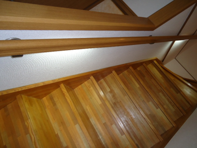 Other room space. With feet light on the stairs