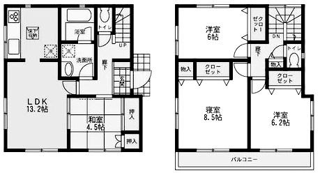Floor plan. 41,800,000 yen, 4LDK, Land area 109 sq m , Building area 93.14 sq m