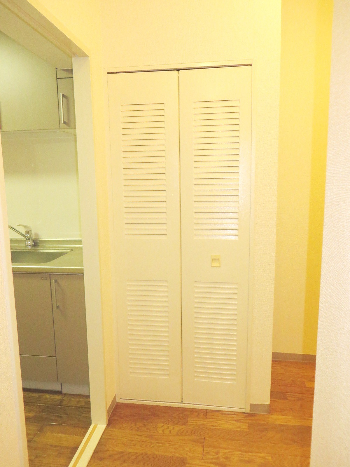 Receipt. Storage shelves in the entrance hall