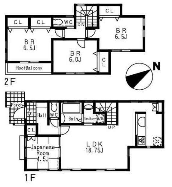 Floor plan. (A Building), Price 58,800,000 yen, 4LDK, Land area 125.18 sq m , Building area 99.36 sq m