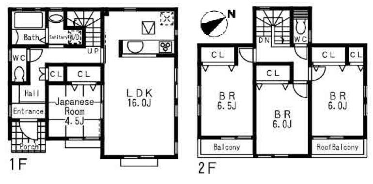 Floor plan. (B Building), Price 54,800,000 yen, 4LDK, Land area 149.27 sq m , Building area 98.53 sq m