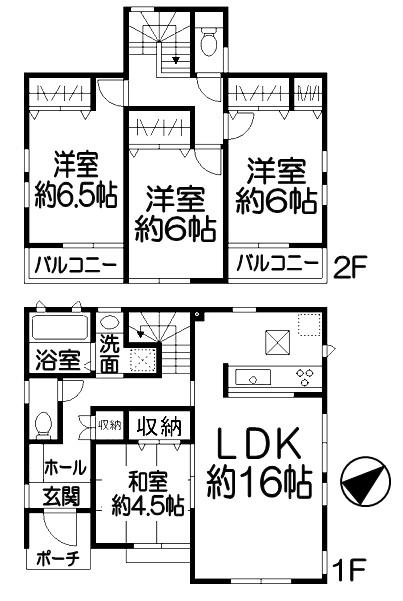 Floor plan. (B Building), Price 54,800,000 yen, 4LDK, Land area 149.27 sq m , Building area 98.53 sq m