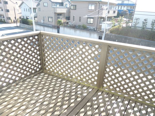 Balcony. Wood deck