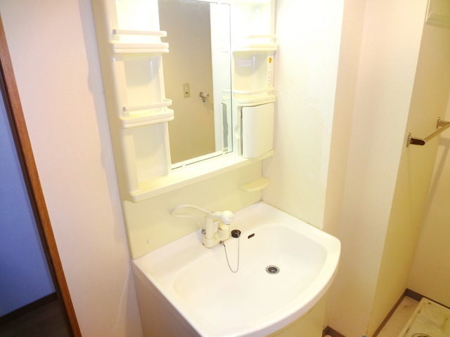 Washroom. Busy handy with shampoo dresser in the morning