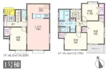 Floor plan. 28.8 million yen, 4LDK, Land area 94.93 sq m , Building area 91.91 sq m large 4LDK!