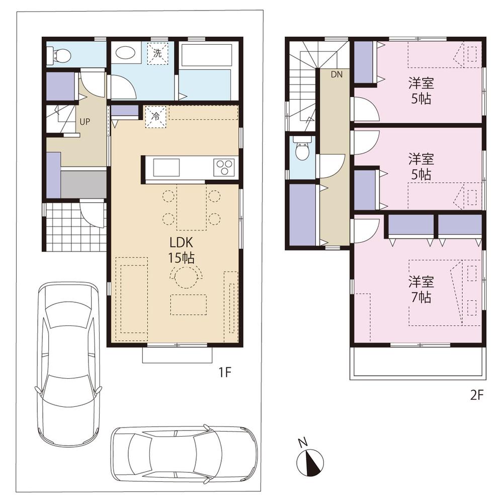 Compartment view + building plan example. Building plan example, Land price 22,800,000 yen, Land area 92.5 sq m A compartment Building price 13.8 million yen Building area 25 square meters
