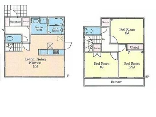 Floor plan. 31.5 million yen, 3LDK, Land area 101.78 sq m , Building area 79.49 sq m floor plan