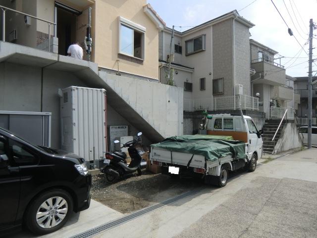 Other. Spacious parking lot is characterized by.