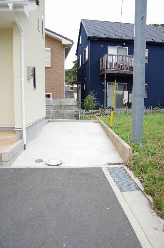 Parking lot. There is one car space