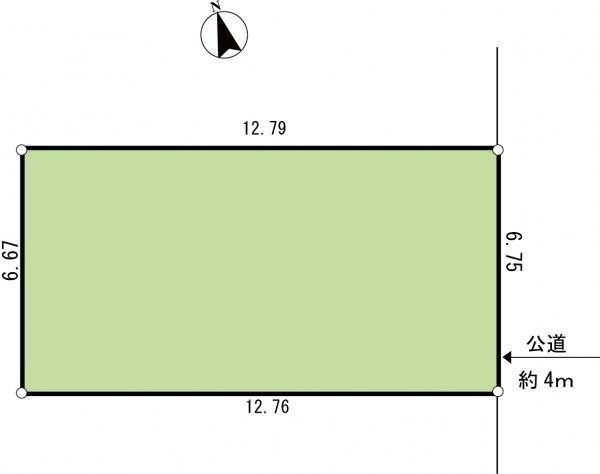 Compartment figure. Land price 9.5 million yen, Land area 85.62 sq m