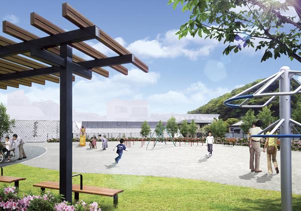 park. Kugo 5-chome park (in the Town / Rendering)