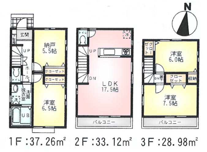 Floor plan. (2), Price 18,800,000 yen, 4LDK, Land area 100 sq m , Building area 99.36 sq m