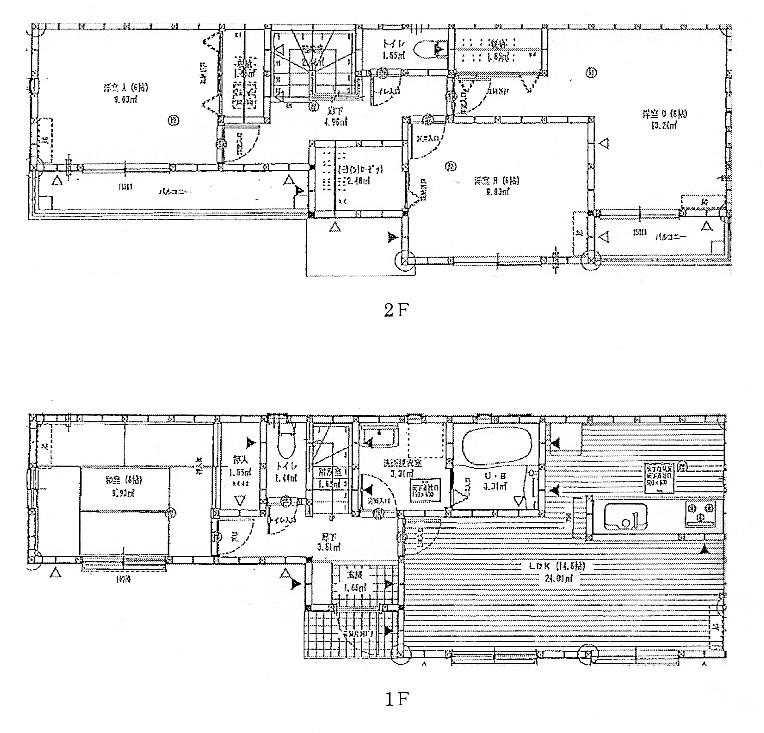 Floor plan. (Building 2), Price 32,800,000 yen, 4LDK, Land area 110.02 sq m , Building area 98.53 sq m