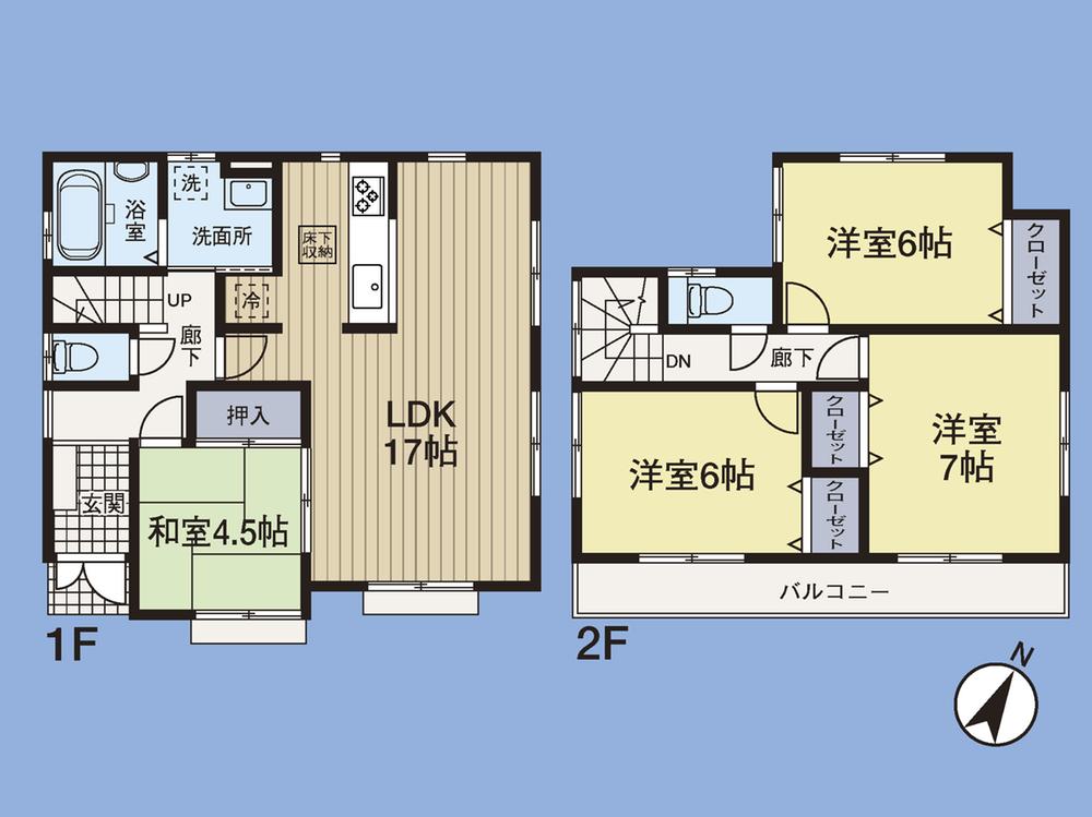 Floor plan. (3 Building), Price 31,800,000 yen, 4LDK, Land area 131.39 sq m , Building area 96.05 sq m