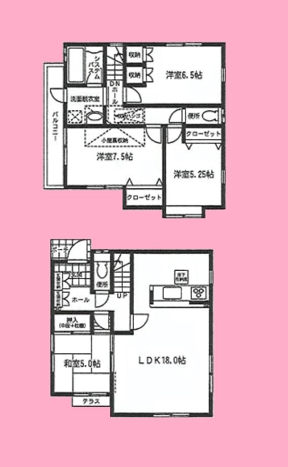 Floor plan. (5 Building), Price 29,800,000 yen, 4LDK, Land area 265.3 sq m , Building area 100.19 sq m