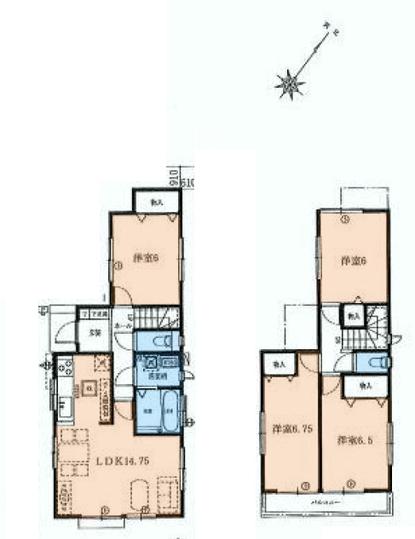 Floor plan. 30,800,000 yen, 4LDK, Land area 100.49 sq m , Building area 93.15 sq m