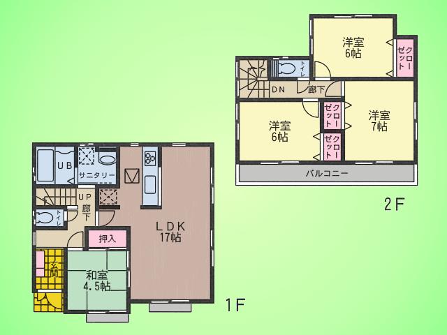 Floor plan. (3 Building), Price 31,800,000 yen, 4LDK, Land area 131.39 sq m , Building area 96.05 sq m