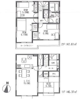 Floor plan. 35,900,000 yen, 4LDK, Land area 111.08 sq m , It is a building area of 93.98 sq m easy-to-use 4LDK.