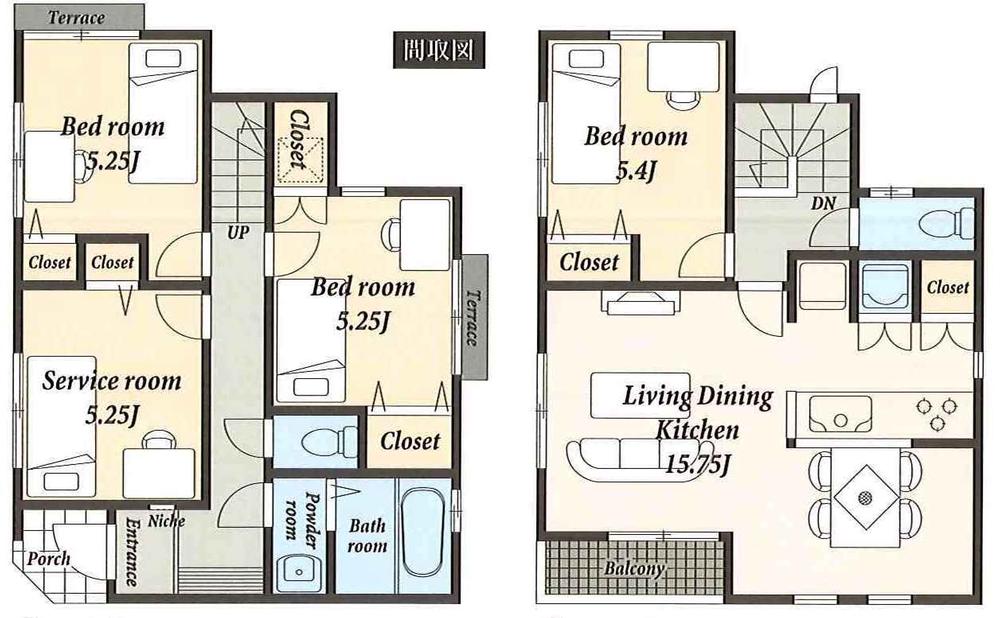 Floor plan. 32,800,000 yen, 4LDK, Land area 90.77 sq m , Building area 88.39 sq m