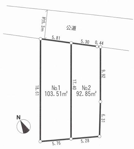 Compartment figure. Land price 21,800,000 yen, Land area 103.51 sq m