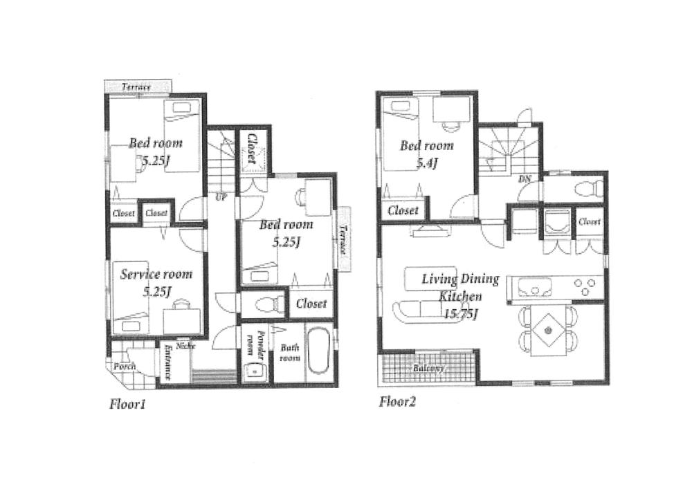 Floor plan. 32,800,000 yen, 3LDK + S (storeroom), Land area 90.77 sq m , Building area 88.39 sq m
