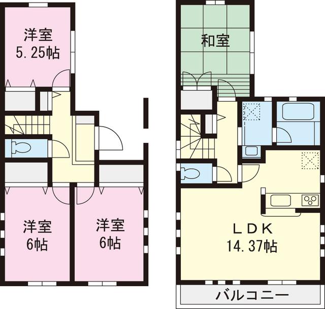 Floor plan. 34,800,000 yen, 4LDK, Land area 92.84 sq m , Building area 87.88 sq m