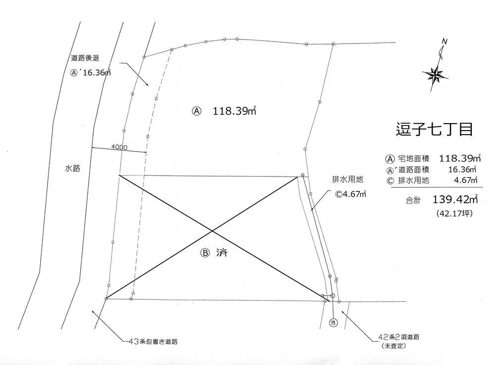 Compartment figure. Land price 35 million yen, Land area 139.42 sq m set back is necessary because it is Otagaisama