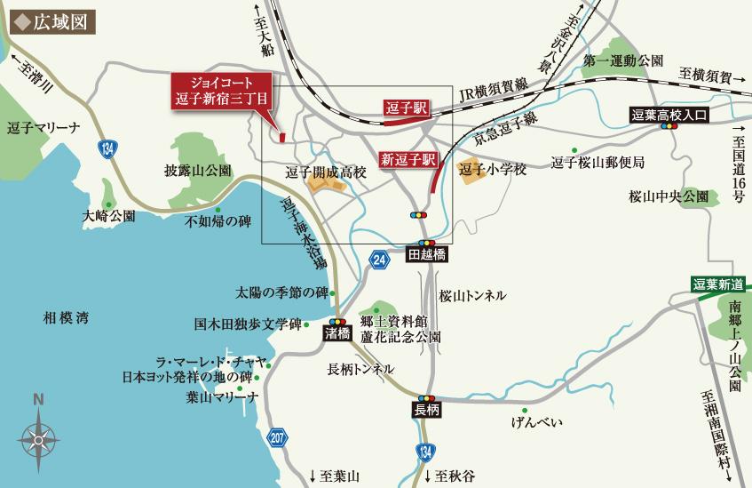 Local guide map. Wide-area map