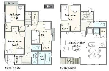 Floor plan. 32,800,000 yen, 3LDK+S, Land area 90.77 sq m , Building area 88.39 sq m building of easy-to-use good 4LDK.