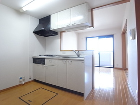 Kitchen. Two-burner stove grill with system Kitchen ・ Underfloor Storage