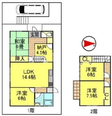 Floor plan. 15.7 million yen, 4LDK + S (storeroom), Land area 158.18 sq m , Building area 111.32 sq m