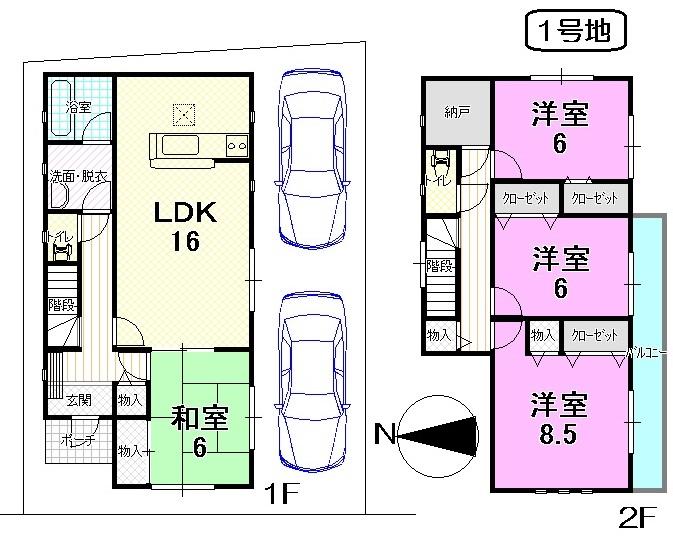 Floor plan. (No. 1 point), Price 24,800,000 yen, 4LDK+S, Land area 114.2 sq m , Building area 106.11 sq m