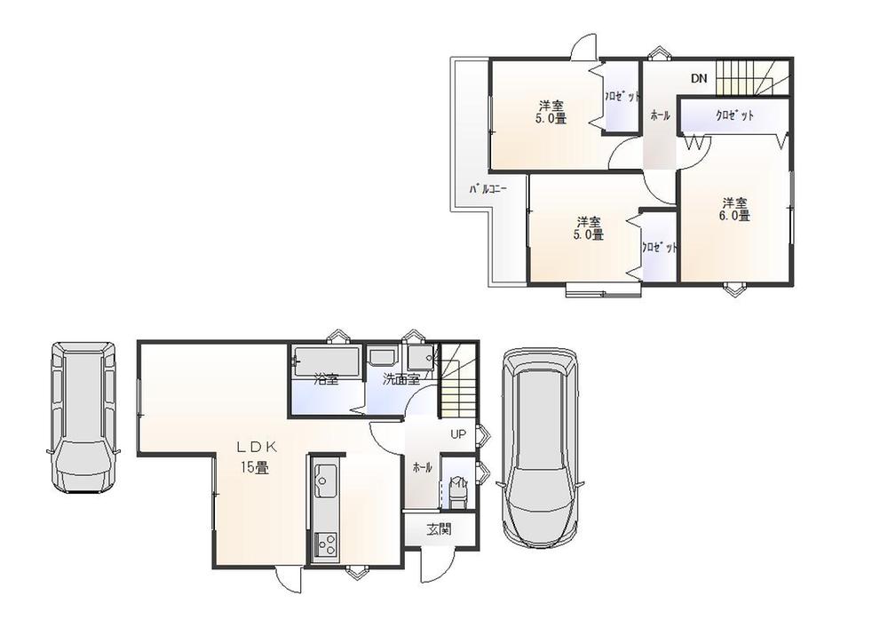 Floor plan. 20.8 million yen, 3LDK, Land area 94.01 sq m , Building area 74.88 sq m