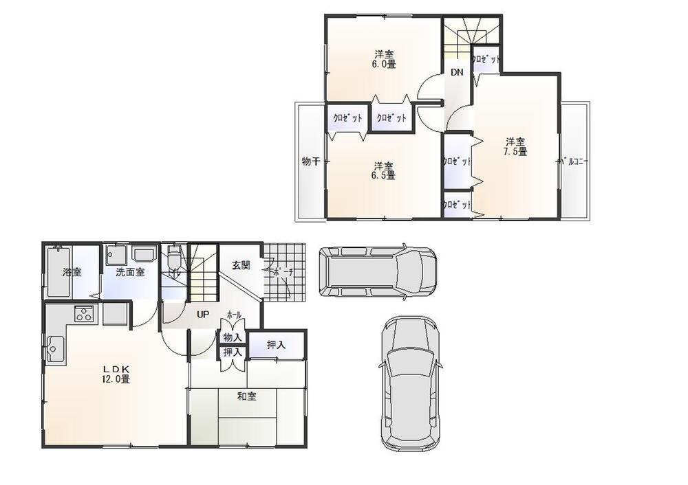 Floor plan. 20.8 million yen, 4LDK, Land area 102.72 sq m , Building area 91.5 sq m