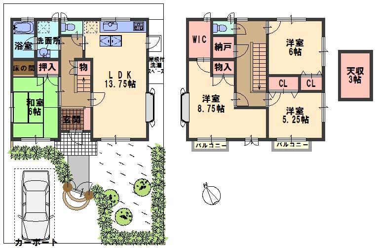 Floor plan. 18,800,000 yen, 4LDK + S (storeroom), Land area 157.22 sq m , Building area 104.75 sq m lot of luggage your family like, Please look at the amount of storage!