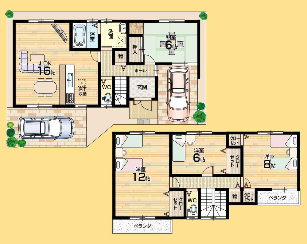 Floor plan. (No. 7 locations), Price 16,900,000 yen, 4LDK, Land area 104.95 sq m , Building area 114.21 sq m